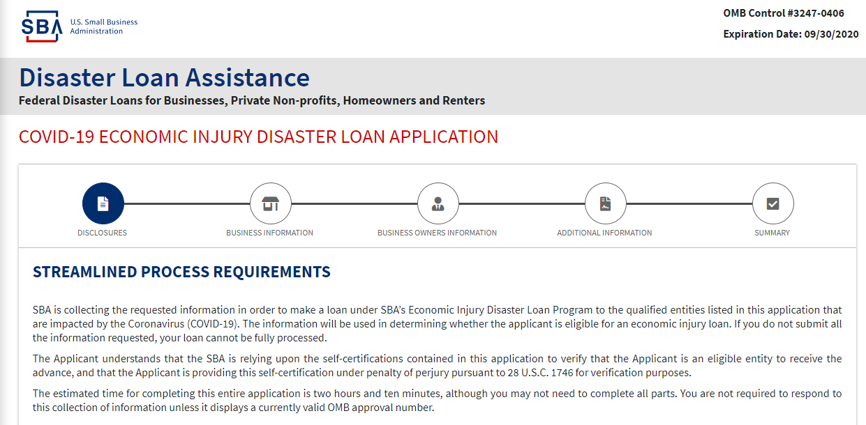 SBA Disaster Loan Assistance