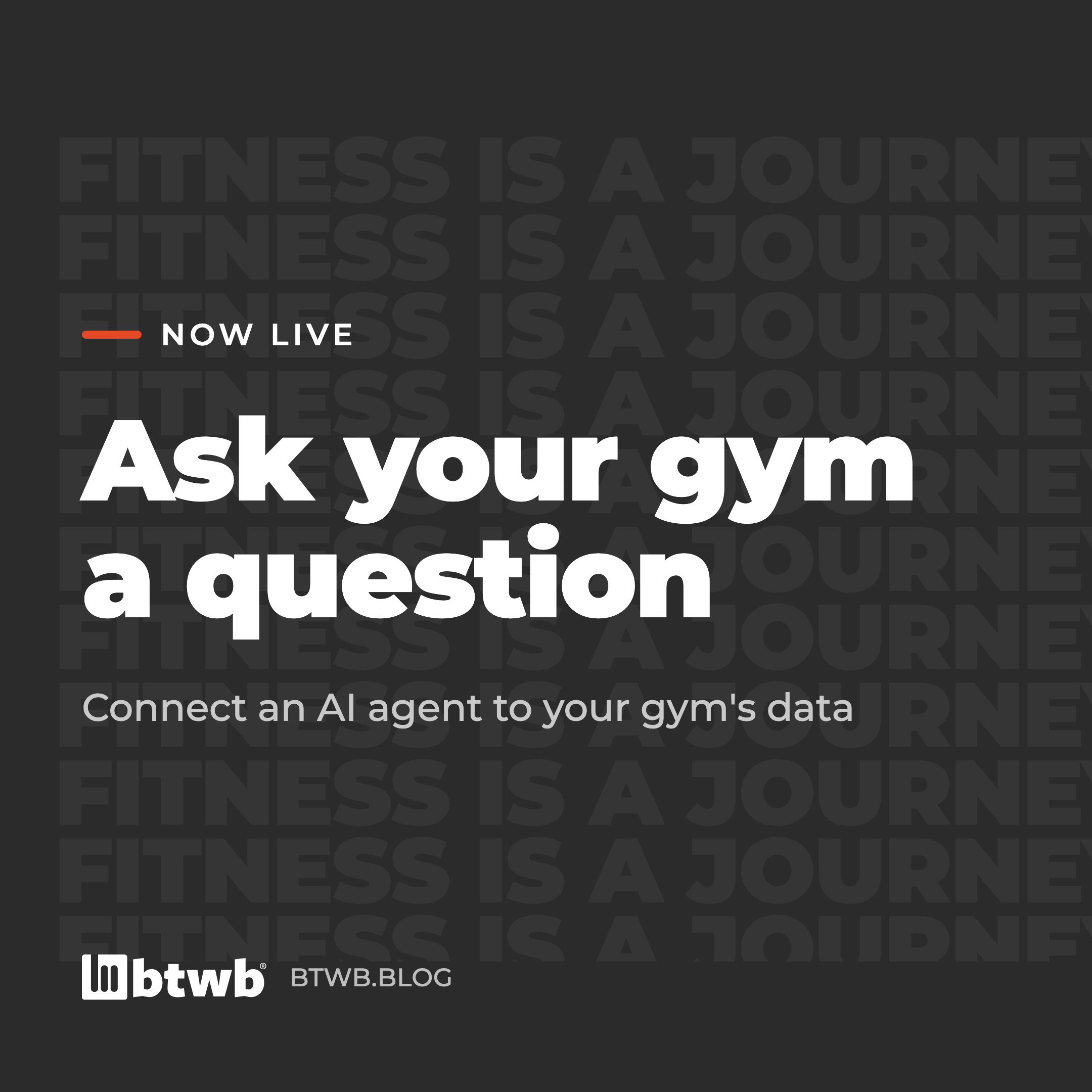 Title card reading Ask your gym a question, connect an AI agent to your gym's data